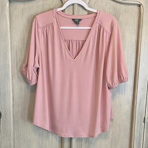 Vero Moda Dusty Pink V-Neck Blouse